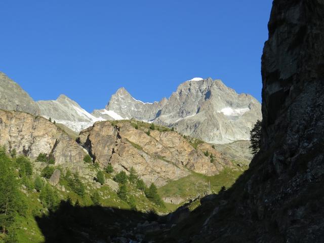 Blick zurück zum Mittler Gabelhorn, Ober Gabelhorn und Wellenkuppe