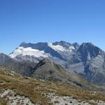 Blick zum Monte Leone mit Chaltwassergletscher, Breithorn und Hübschhorn