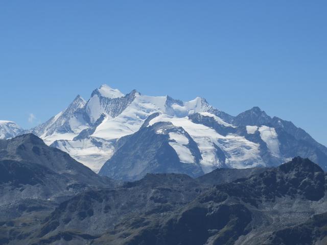 Blick zur Mischabelgruppe mit Balfrin, Nadelhorn und Täschhorn