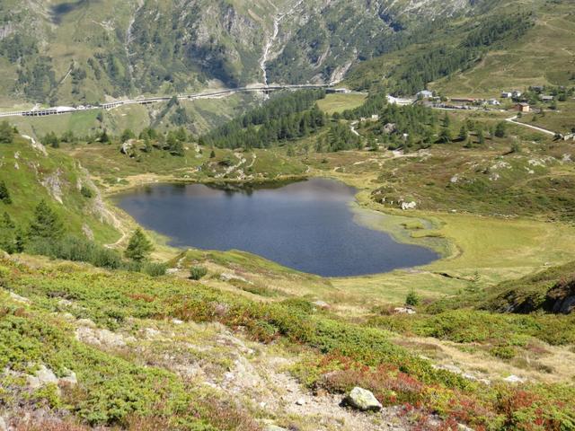 beim Hopschusee haben wir dann endlich das Mittagessen - ohne den störenden Wind - zu uns genommen