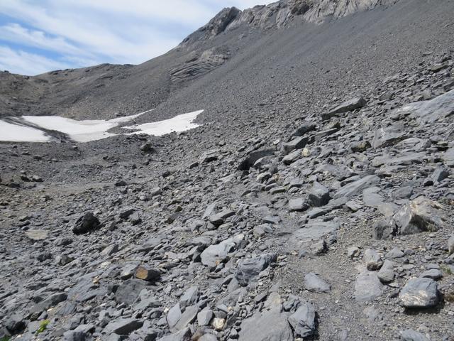 der in den Wanderkarten eingezeichnete kleine Glacier de la Forcla ist nicht mehr vorhanden,...