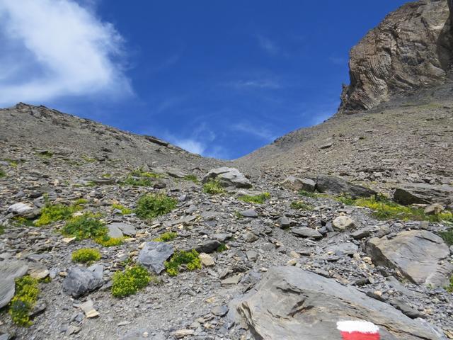 Blick hinauf zum Col de la Forcla