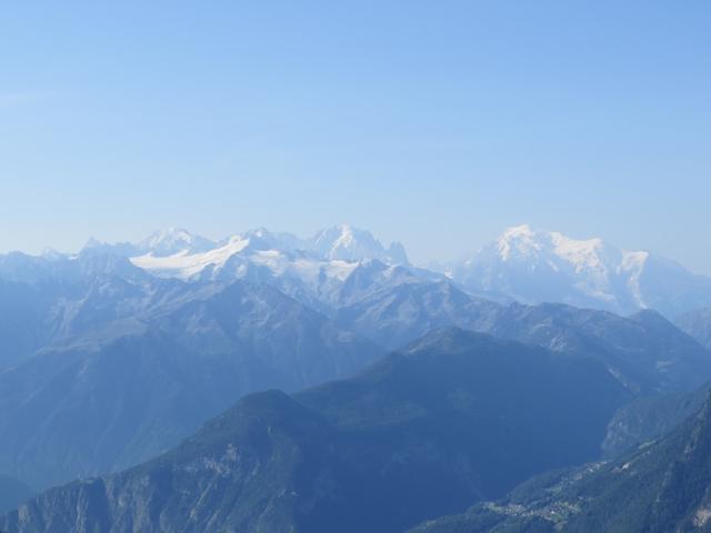 Blick zum Glacier du Trient mit seinen Aiguilles, Grandes Jorasses und Mont Blanc Massiv