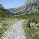 der schmale unten leicht rutschige Bergweg, mutiert zu einem einfachen Wanderweg...