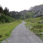 über einen einfachen und breiten Wanderweg, startet unsere vierte und letzte Etappe der Tour des Muverans