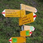 bei der Weggabelung 1667 m.ü.M. biegt rechts der Wanderweg zur Cabane de Plan Néve ab