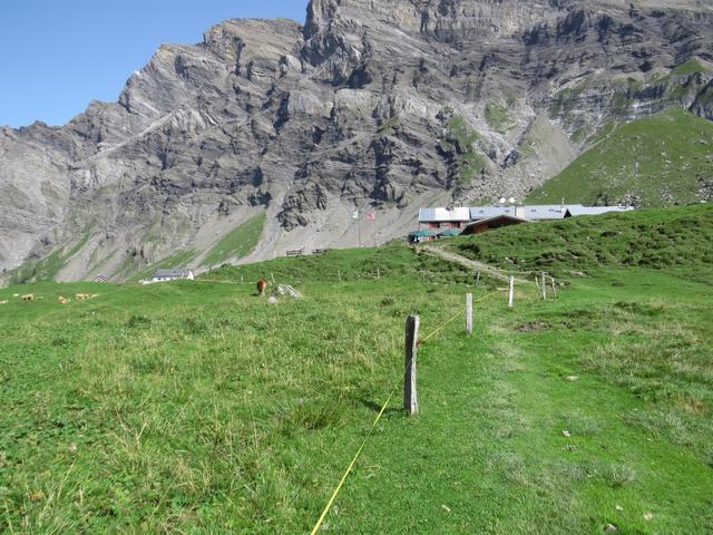 die Alpweiden von Anzeindaz im Blickfeld, geht es leicht abwärts, bis wir die Alpsiedlung von Anzeindaz 1876 m.ü.M. erreichen