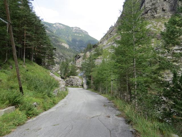 ein kurzes Stück führt uns nun der Wanderweg über die alte Simplonpassstrasse