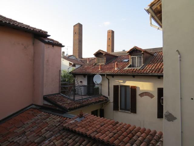 im 32 B&B mit Blick über die Dächer von Pavia, werden wir 2x übernachten