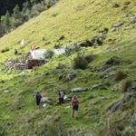 ...und biegen danach talauswärts wandernd, zur Berghütte Walibach