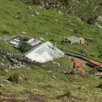 Blick hinunter zur Berghütte Walibach