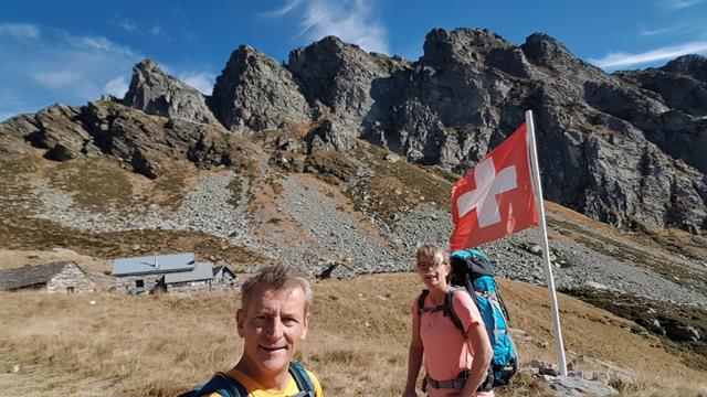 Erinnerungsfoto aufgenommen bei der Capanna Borgna