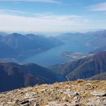 Blick zum Lago di Vogorno und zum Lago Maggiore mit Ascona und Locarno