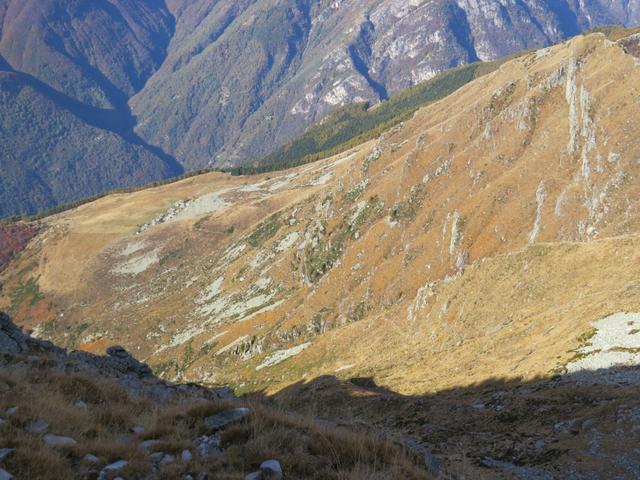 Tiefblick zur Alpsiedlung Bardughè