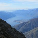 Blick auf den Lago Maggiore mit dem Maggiadelta, Ascona und Locarno