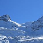 Blick in die Eiswelt von La Sella, Cima Sondrio und Piz Glüschaint