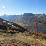 Blick auf den Silsersee und Silvaplanersee