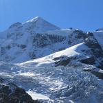 Blick auf Roseg Pitschen, Piz Roseg und Schneekuppe