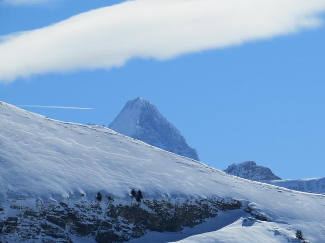 der Gipfel des Schreckhorn ist sichtbar