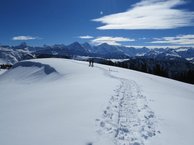 immer wieder drehen wir uns um und bestaunen das grossartige Panorama