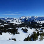 super schönes Breitbildfoto mit Blick auf die ganze Lombachalp