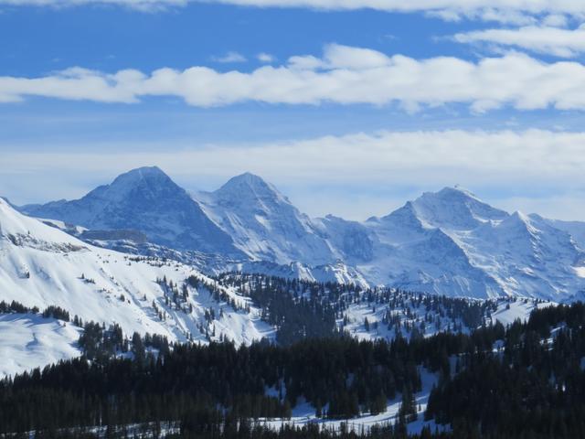 Eiger, Mönch und Jungfrau herangezoomt