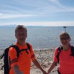 Erinnerungsfoto aufgenommen bei einem Strand direkt am Bodensee