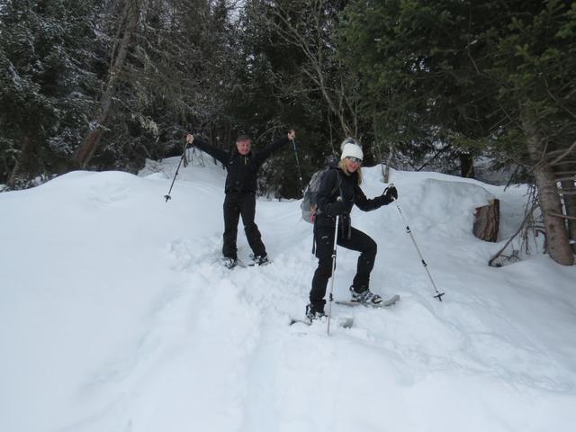 bei ca. 2000m tauchen wir aus dem Wald heraus, und erreichen das Val Mains