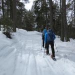 ...und erreichen bei Punkt 1506 m.ü.M. wieder die Strasse