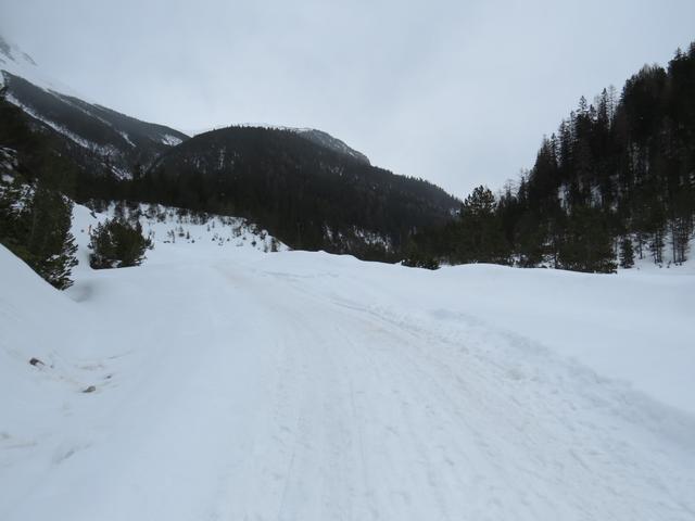 bei Punkt 1674 m.ü.M. halten wir uns links und bleiben auf der Strasse