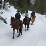 das Val S-charl ist auch im Winter ein Reiterparadies