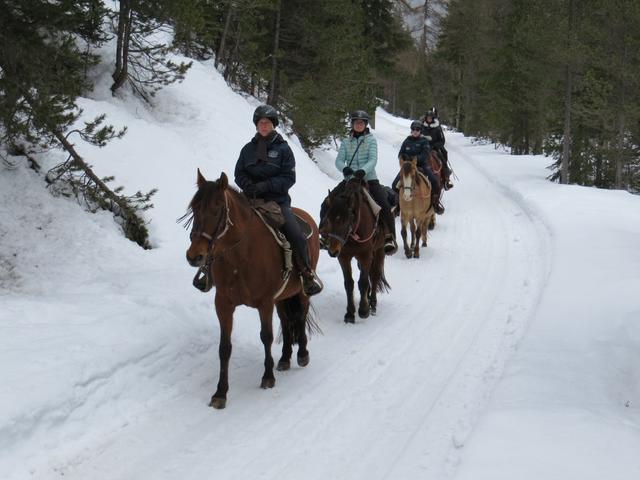 das Val S-charl ist auch im Winter ein Reiterparadies