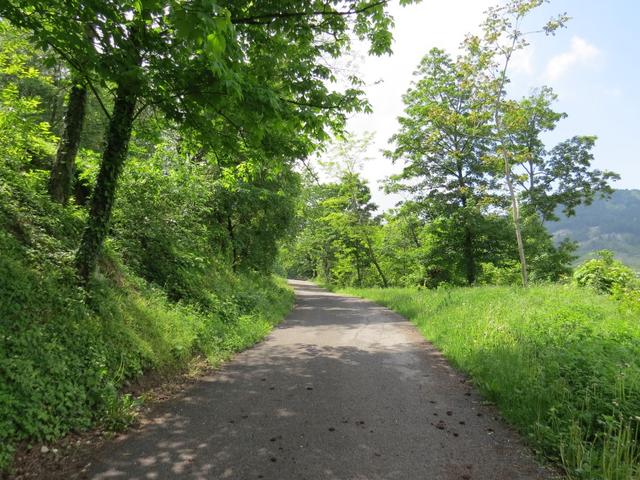 am Dorfende, sehr wichtig! nicht rechts auf die Asphaltstrasse abbiegen...