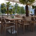 wo früher die Autos während der Überfahrt standen, ist nun ein Restaurant vorhanden