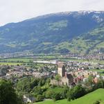 Blick zurück zum Schloss und auf Sargans