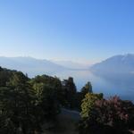 was für eine traumhafte Aussicht auf den Genfersee und die Riviera zwischen Vevey und Montreux