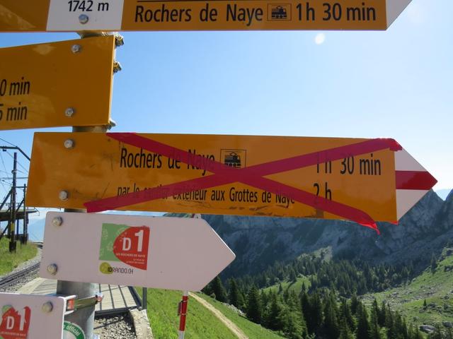 geplant war nun von hier aus, über den Höhlenweg (Grottes de Naye) zum Rochers de Naye zu wandern