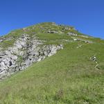 am Fusse des Dent de Jaman führt der Bergpfad nun steil...