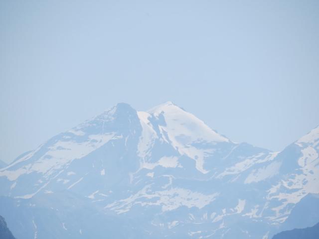 der Blick reicht bis ins Berner Oberland. Hier Altels und Balmhorn