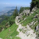 hat man das Couloir hinter sich, geht der Bergpfad allmählich in einen normalen Wanderweg über