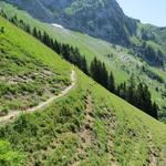 Blick zurück von wo wir gekommen sind und zum Couloir