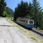 die Zahnradbahn fährt hinauf zum Gipfel des Rochers de Naye