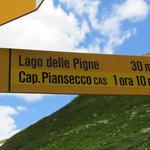 weiter geradeaus wandernd erreicht man die Capanna Piansecco