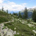 bei Punkt 2076 m.ü.M. stösst von rechts der normale Wanderweg wieder hinzu. Die Schlaufe hat sich allemal gelohnt