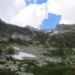 Blick hinauf zum Chüebodenhorn