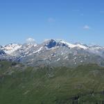 ...geniessen wir einen sehr schönen Ausblick ins Adulamassiv mit Rheinwaldhorn, Güferhorn und zahlreiche Gletscher