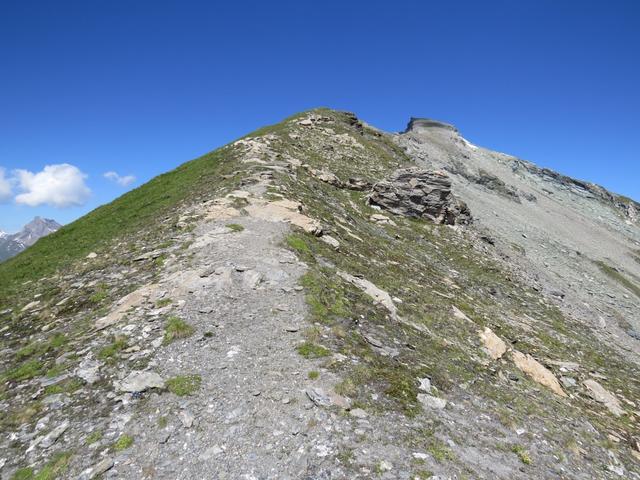 alles am breiten Grat entlang, der Tomülhorn vor uns, steigen wir weiter aufwärts