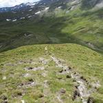 von der Kuppe geht es danach nicht zum Tomülpass hinunter,...