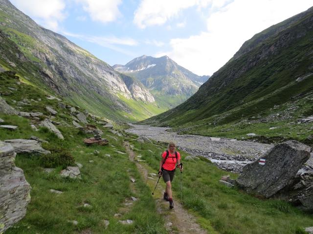 kurz vor der Läntahütte blicken wir zurück von wo wir gekommen sind