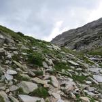 der Bergweg ist gut markiert. Die Gegend ist bei schlechter Sicht ein bisschen unübersichtlich